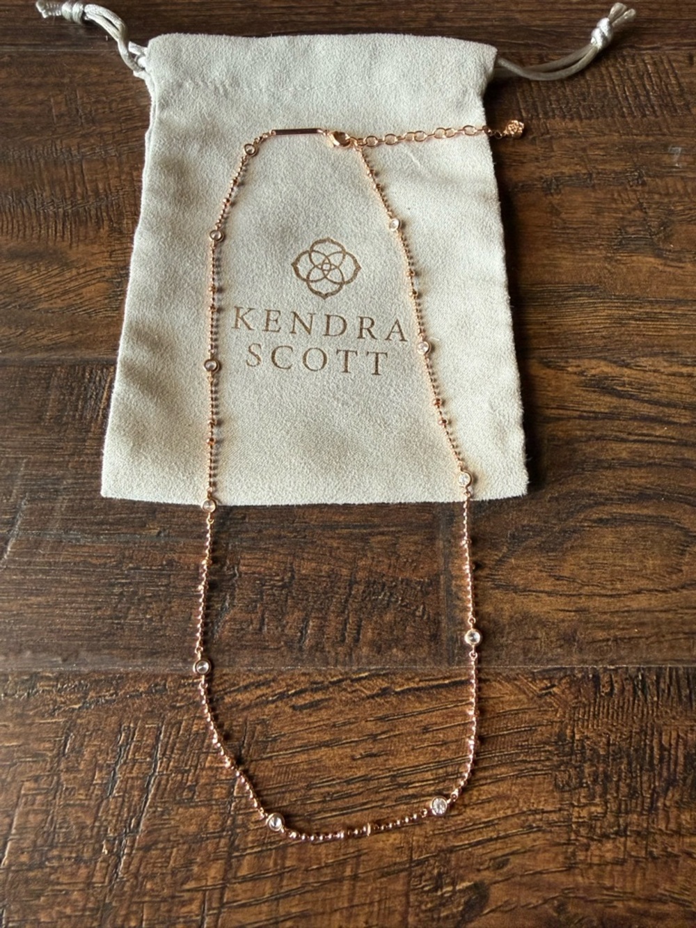 Kendra Scott Rose Gold Beaded Station Layering Necklace